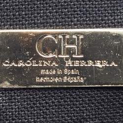 Pre Owned CH Carolina Herrera Red Monogram Embossed Leather Pochette Bag