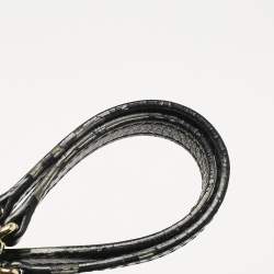 Pre Owned CH Carolina Herrera Black Fox Fur and Leather Chain Tote