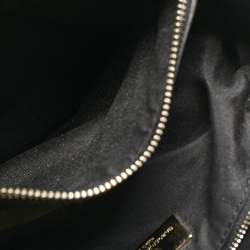 Pre Owned CH Carolina Herrera Black Fox Fur and Leather Chain Tote