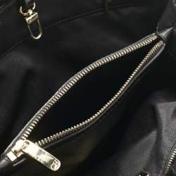 Pre Owned CH Carolina Herrera Black Fox Fur and Leather Chain Tote