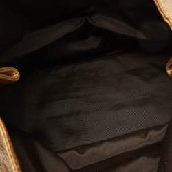 Pre Owned CH Carolina Herrera Metallic Gold Monogram Leather Audrey Tote