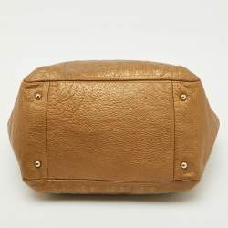 Pre Owned CH Carolina Herrera Metallic Gold Monogram Leather Audrey Tote