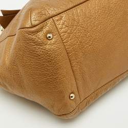 Pre Owned CH Carolina Herrera Metallic Gold Monogram Leather Audrey Tote