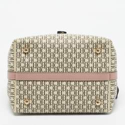Pre Owned CH Carolina Herrera Pink/Beige Monogram Coated Canvas Small Matryoshka Locked Tote