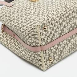 Pre Owned CH Carolina Herrera Pink/Beige Monogram Coated Canvas Small Matryoshka Locked Tote