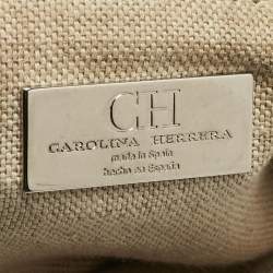 Pre Owned CH Carolina Herrera Rose Gold Quilted Leather Chain Flap Bag