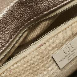 Pre Owned CH Carolina Herrera Rose Gold Quilted Leather Chain Flap Bag