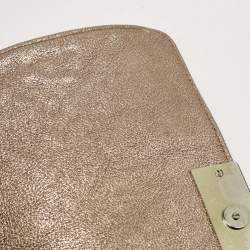 Pre Owned CH Carolina Herrera Rose Gold Quilted Leather Chain Flap Bag