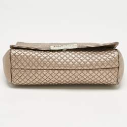 Pre Owned CH Carolina Herrera Rose Gold Quilted Leather Chain Flap Bag