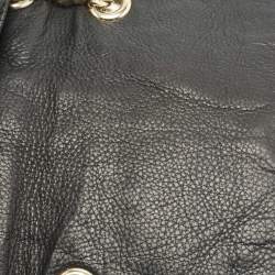 Pre Owned CH Carolina Herrera Black Monogram Embossed Leather Audrey Shoulder Bag