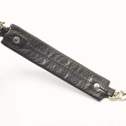 Pre Owned CH Carolina Herrera Black Monogram Embossed Leather Audrey Shoulder Bag