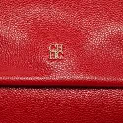 Pre Owned CH Carolina Herrera Red Leather Small Minuetto Top Handle Bag