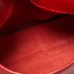 Pre Owned CH Carolina Herrera Red Leather Small Minuetto Top Handle Bag