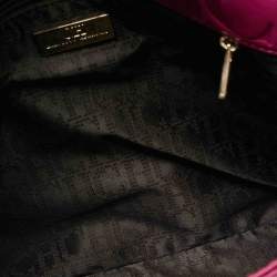 Pre Owned CH Carolina Herrera Fuchsia Leather Chain Flap Bag