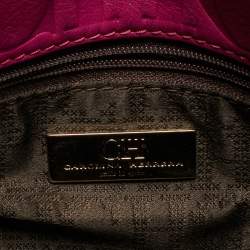 Pre Owned CH Carolina Herrera Fuchsia Leather Chain Flap Bag