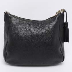 Pre Owned CH Carolina Herrera Black Leather Tassel Shoulder Bag