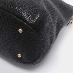 Pre Owned CH Carolina Herrera Black Leather Tassel Shoulder Bag