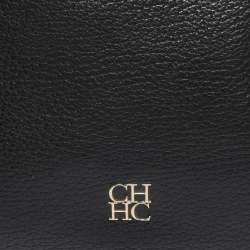 Pre Owned CH Carolina Herrera Black Leather Tassel Shoulder Bag
