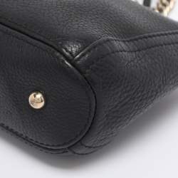 Pre Owned CH Carolina Herrera Black Leather Maria Crossbody Bag