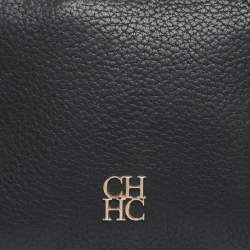 Pre Owned CH Carolina Herrera Black Leather Maria Crossbody Bag