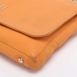 Pre Owned CH Carolina Herrera Mustard Leather Tassel Flap Chain Shoulder Bag