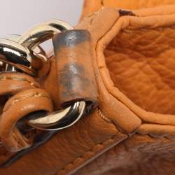 Pre Owned CH Carolina Herrera Mustard Leather Tassel Flap Chain Shoulder Bag