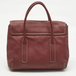 Pre Owned CH Carolina Herrera Red Leather Flap Satchel