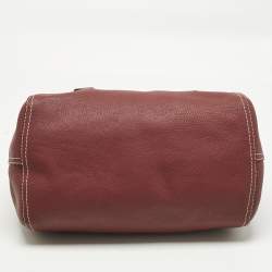 Pre Owned CH Carolina Herrera Red Leather Flap Satchel