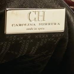Pre Owned CH Carolina Herrera Red Leather Flap Satchel