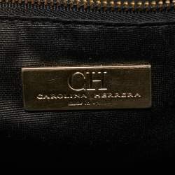 Pre Owned CH Carolina Herrera Black Quilted Nubuck Chain Tote