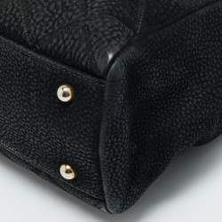 Pre Owned CH Carolina Herrera Black Quilted Nubuck Chain Tote