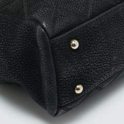 Pre Owned CH Carolina Herrera Black Quilted Nubuck Chain Tote