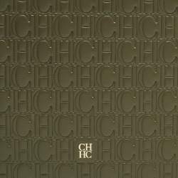 Pre Owned CH Carolina Herrera Khaki Monogram Leather Editors Continental Pouch
