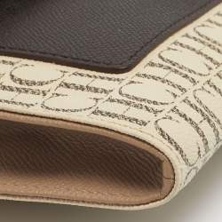 Pre Owned CH Carolina Herrera Tricolor Coated Canvas and Leather Envelope Crossbody Bag