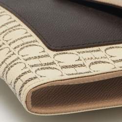 Pre Owned CH Carolina Herrera Tricolor Coated Canvas and Leather Envelope Crossbody Bag