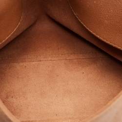 Pre Owned CH Carolina Herrera Brown Leather Minuetto Flap Top Handle Bag