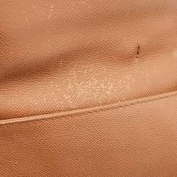 Pre Owned CH Carolina Herrera Brown Leather Minuetto Flap Top Handle Bag