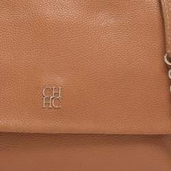 Pre Owned CH Carolina Herrera Brown Leather Minuetto Top Handle Bag