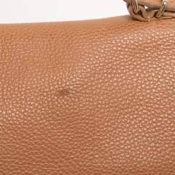 Pre Owned CH Carolina Herrera Brown Leather Minuetto Top Handle Bag