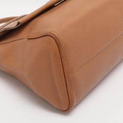 Pre Owned CH Carolina Herrera Brown Leather Minuetto Top Handle Bag