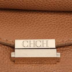 Pre Owned CH Carolina Herrera Brown Leather Minuetto Top Handle Bag