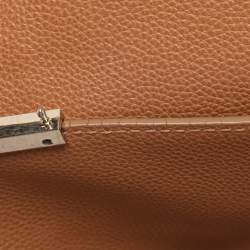 Pre Owned CH Carolina Herrera Brown Leather Minuetto Top Handle Bag