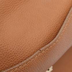 Pre Owned CH Carolina Herrera Brown Leather Minuetto Top Handle Bag