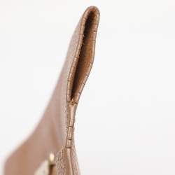 Pre Owned CH Carolina Herrera Brown Leather Minuetto Top Handle Bag