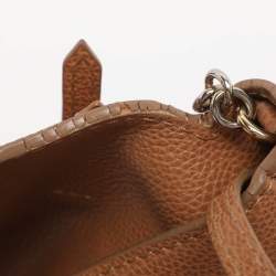 Pre Owned CH Carolina Herrera Brown Leather Minuetto Top Handle Bag