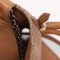 Pre Owned CH Carolina Herrera Brown Leather Minuetto Top Handle Bag