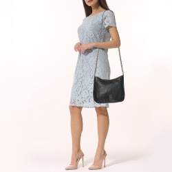 Pre Owned CH Carolina Herrera Navy Blue Leather Maria Shoulder Bag