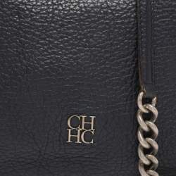 Pre Owned CH Carolina Herrera Navy Blue Leather Maria Shoulder Bag