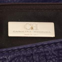 Pre Owned CH Carolina Herrera Purple Monogram Embossed Leather Audrey Shoulder Bag