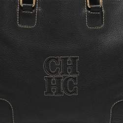 Pre Owned CH Carolina Herrera Black Leather Tote